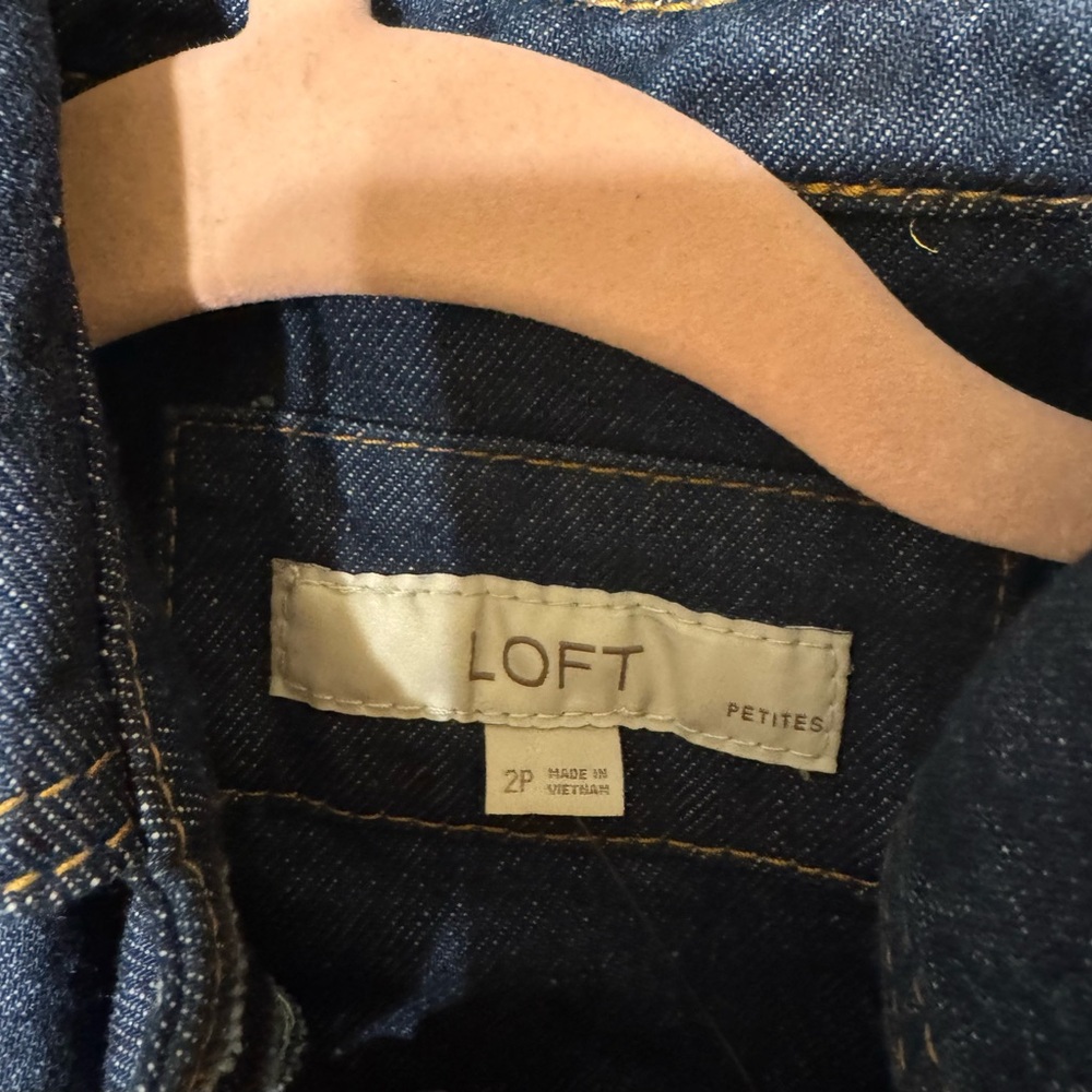 LOFT Dark Blue Long Sleeve Denim Dress - Picture 5 of 10